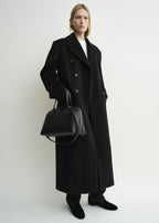 Medium grained-leather day tote black