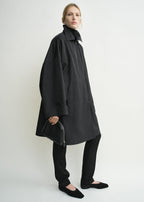 Medium grained-leather day pouch black