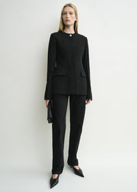 Collarless evening jacket black