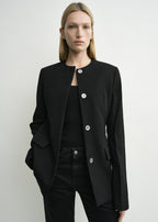 Collarless evening jacket black petite