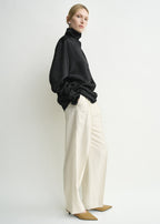 Slouch-neck blouse black petite