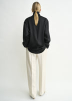 Slouch-neck blouse black petite