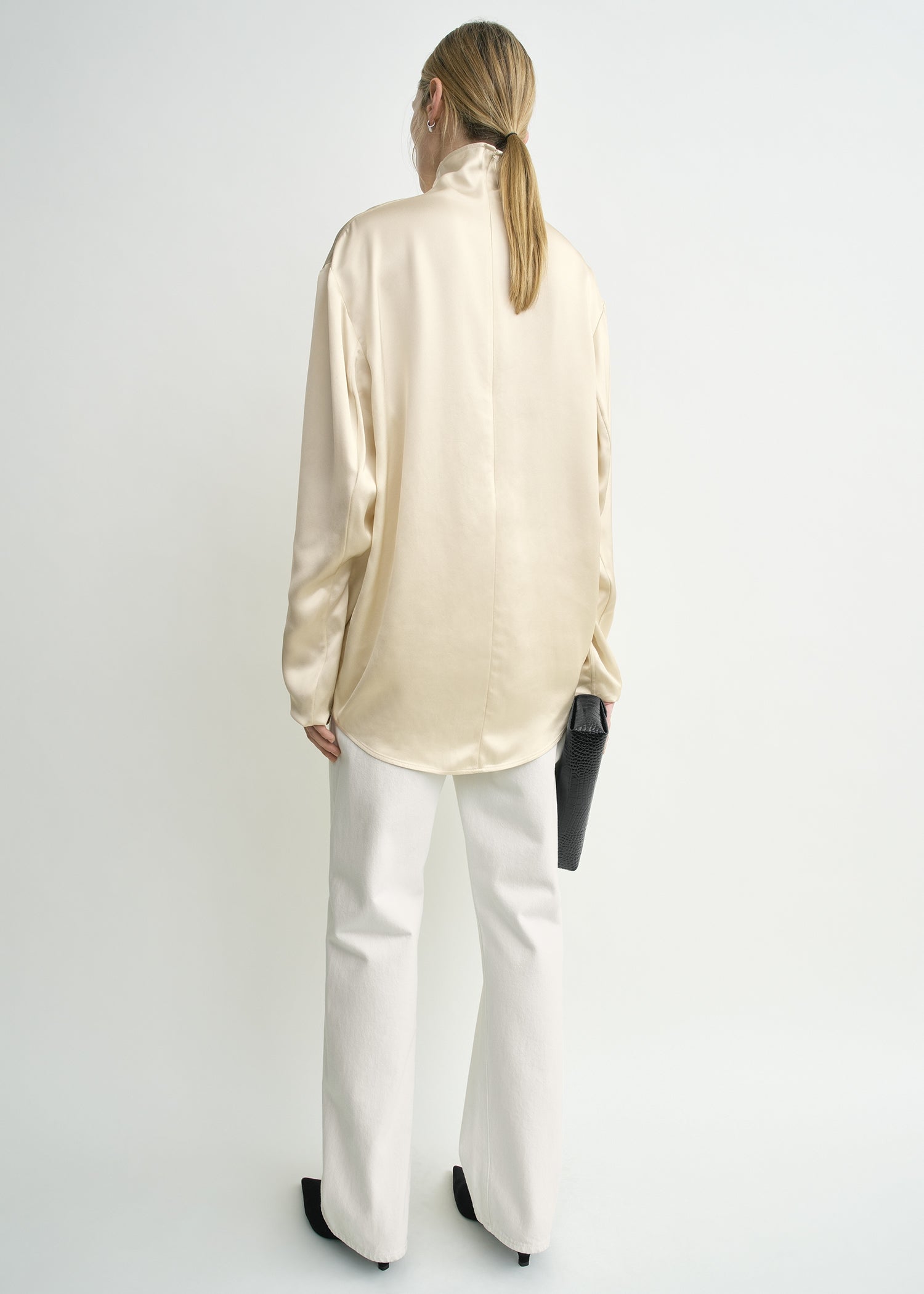 Slouch-neck blouse ecru – TOTEME