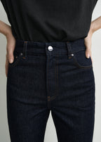 High slim denim rinsed blue