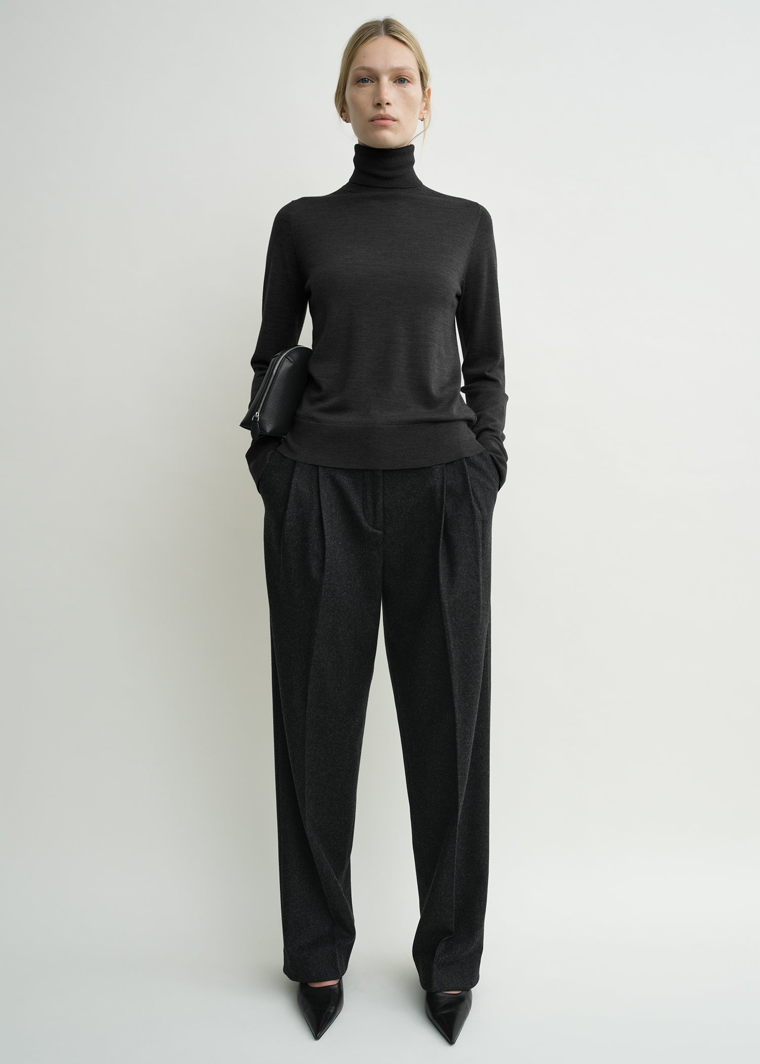 Fine turtleneck charcoal from Toteme - $570