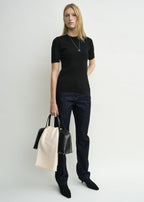 Compact knit tee black
