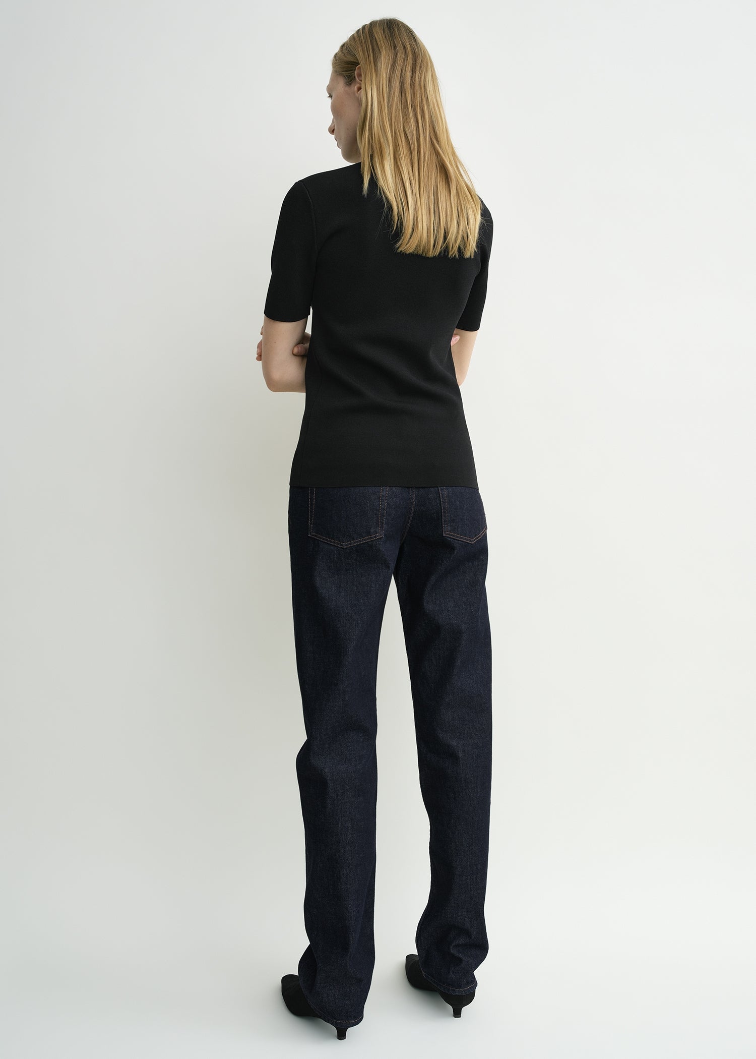 Compact knit tee black