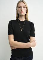 Compact knit tee black