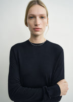 Fine crew knit midnight