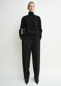 Classic cashmere crew knit black