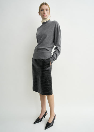 Classic cashmere crew knit mid grey