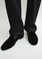 Velvet loafers black