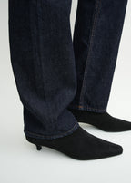 Slim suede ankle boots black