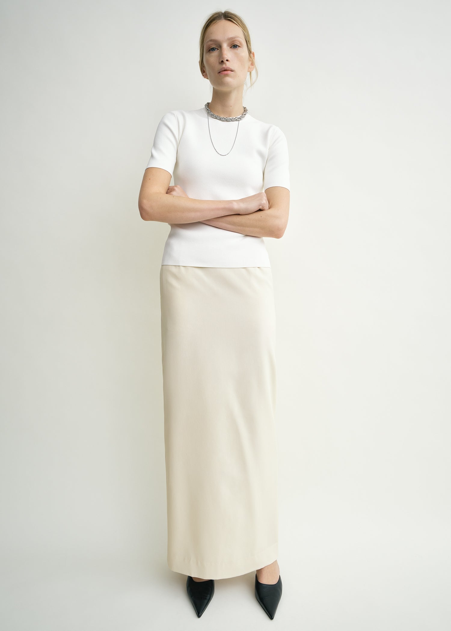 Light wool skirt ecru petite from Toteme - $580