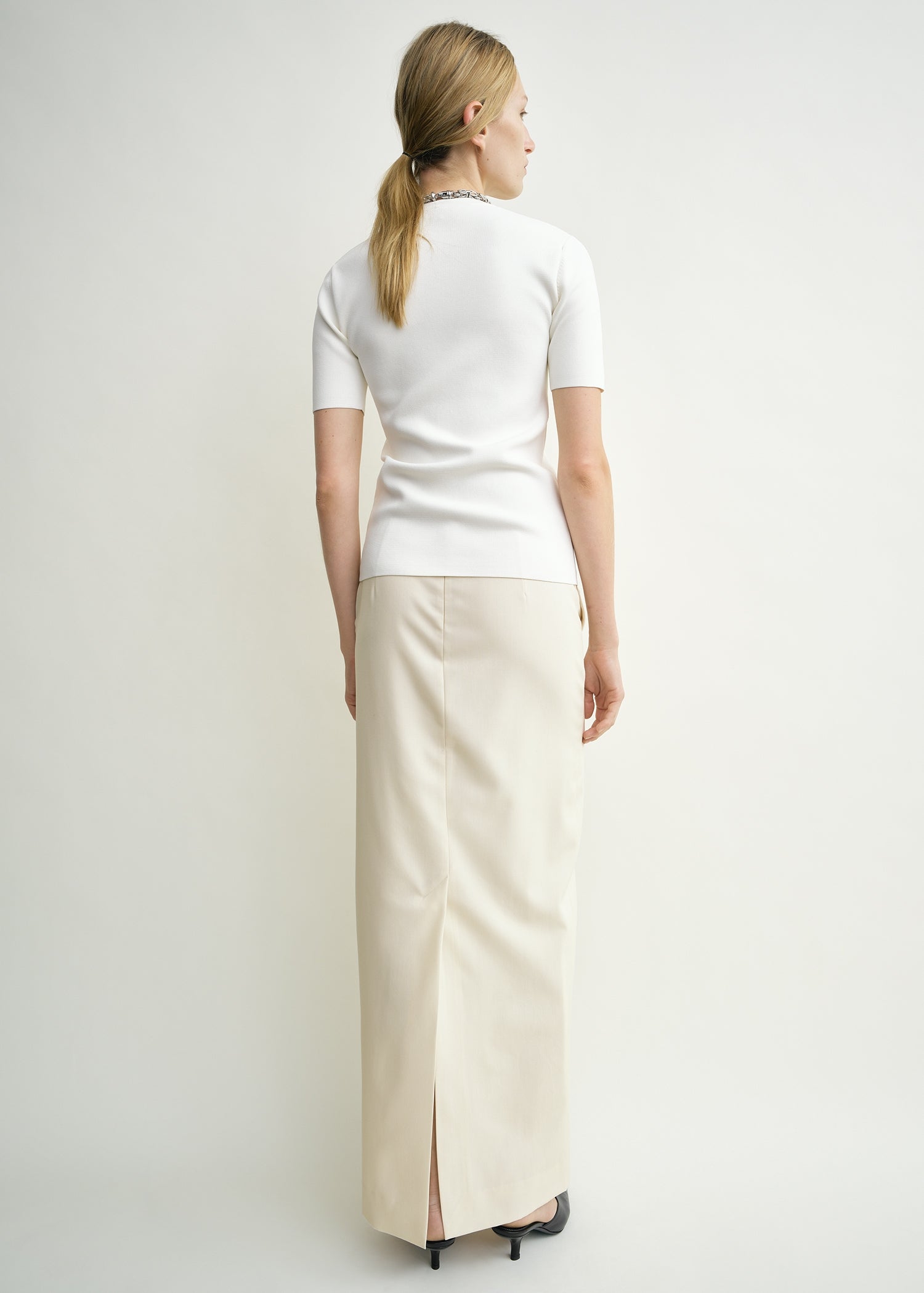 Light wool skirt ecru petite