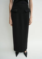 Pocket suit skirt black petite
