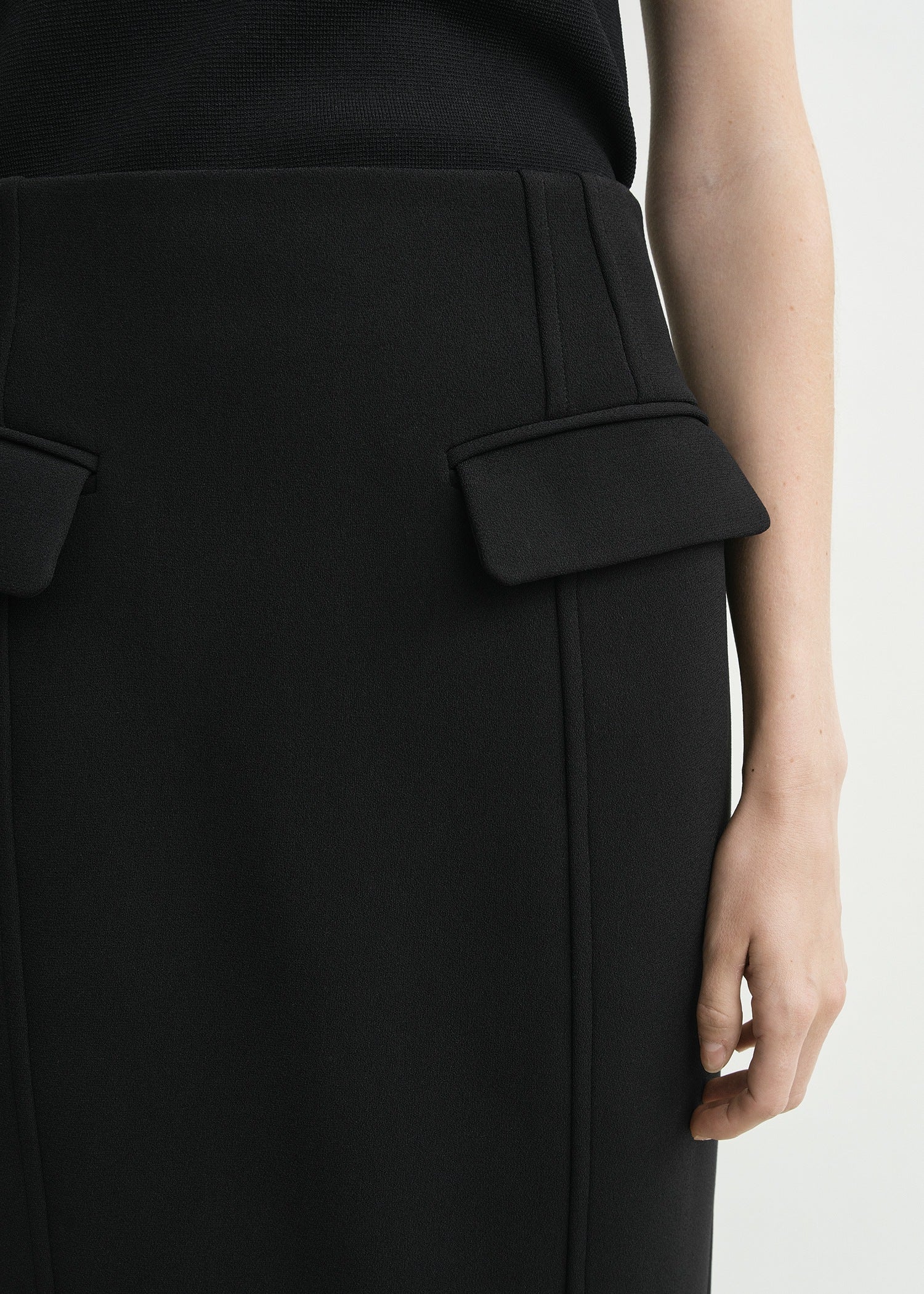 Pocket suit skirt black petite