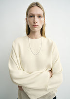 Cropped sablé blouse macadamia