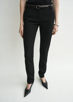 Low-waist slim evening trousers black