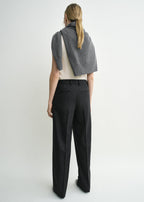 Double-pleat winter trousers charcoal