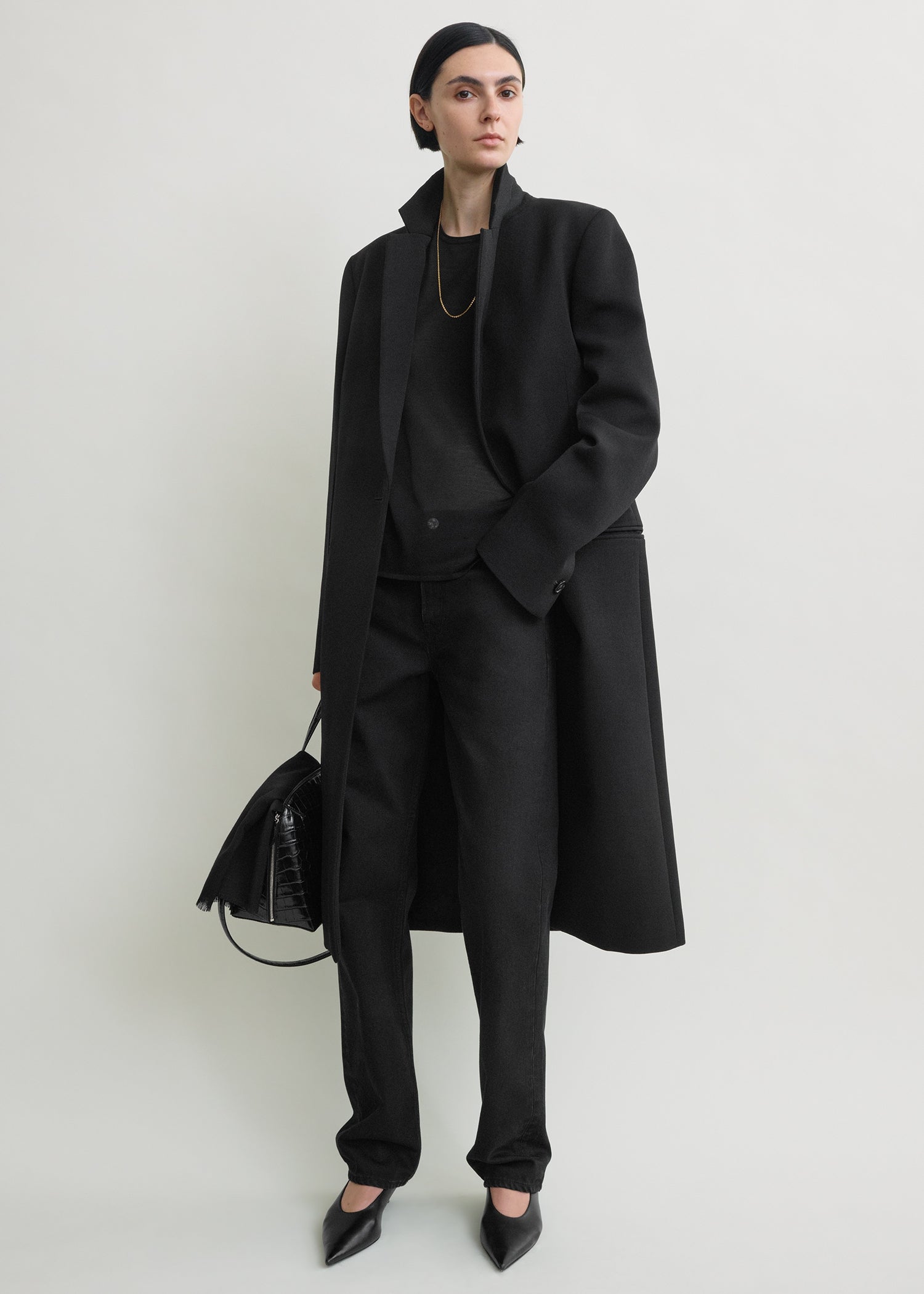 Classic tailored coat black from Toteme - $1,450