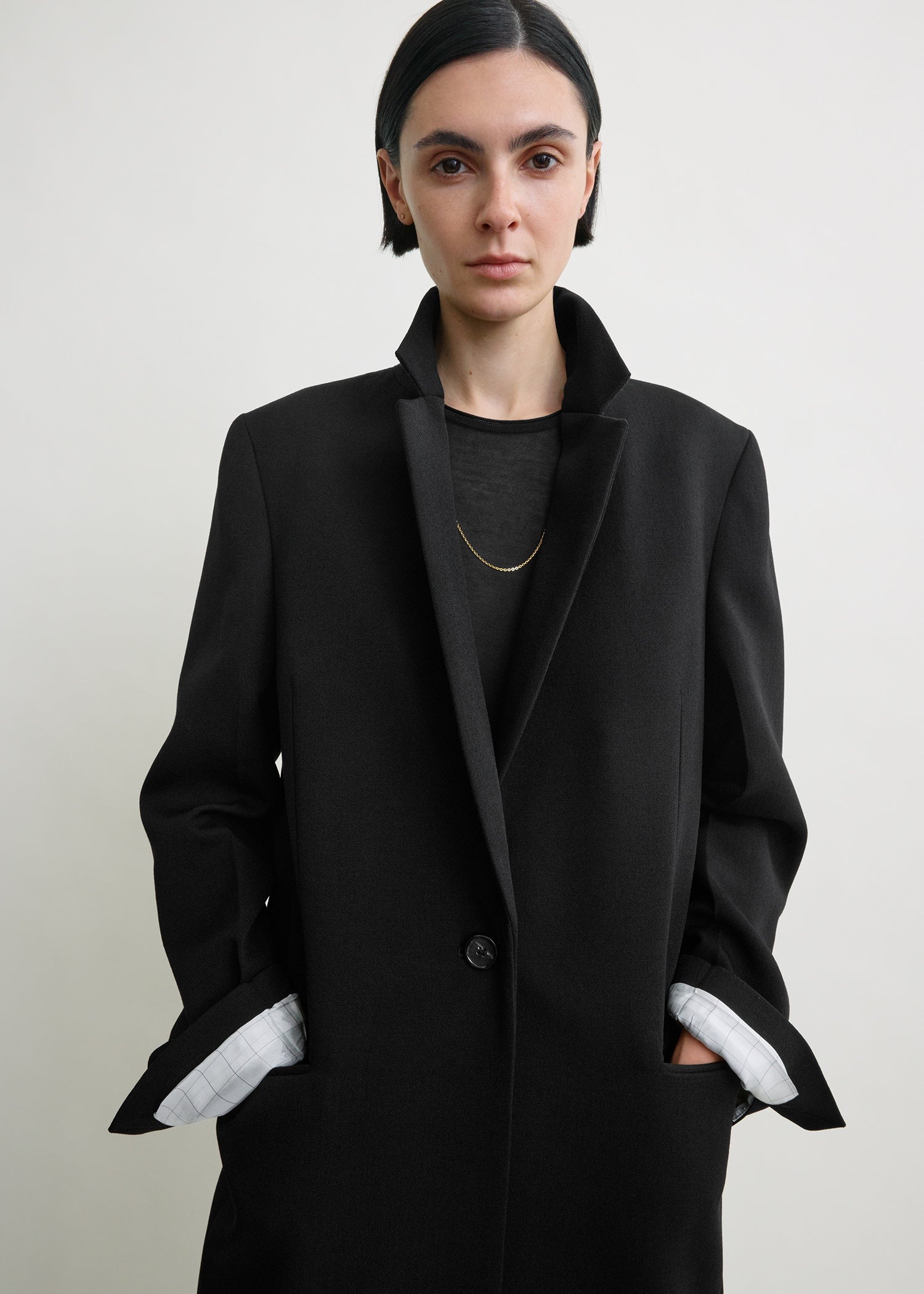 Classic tailored coat black petite