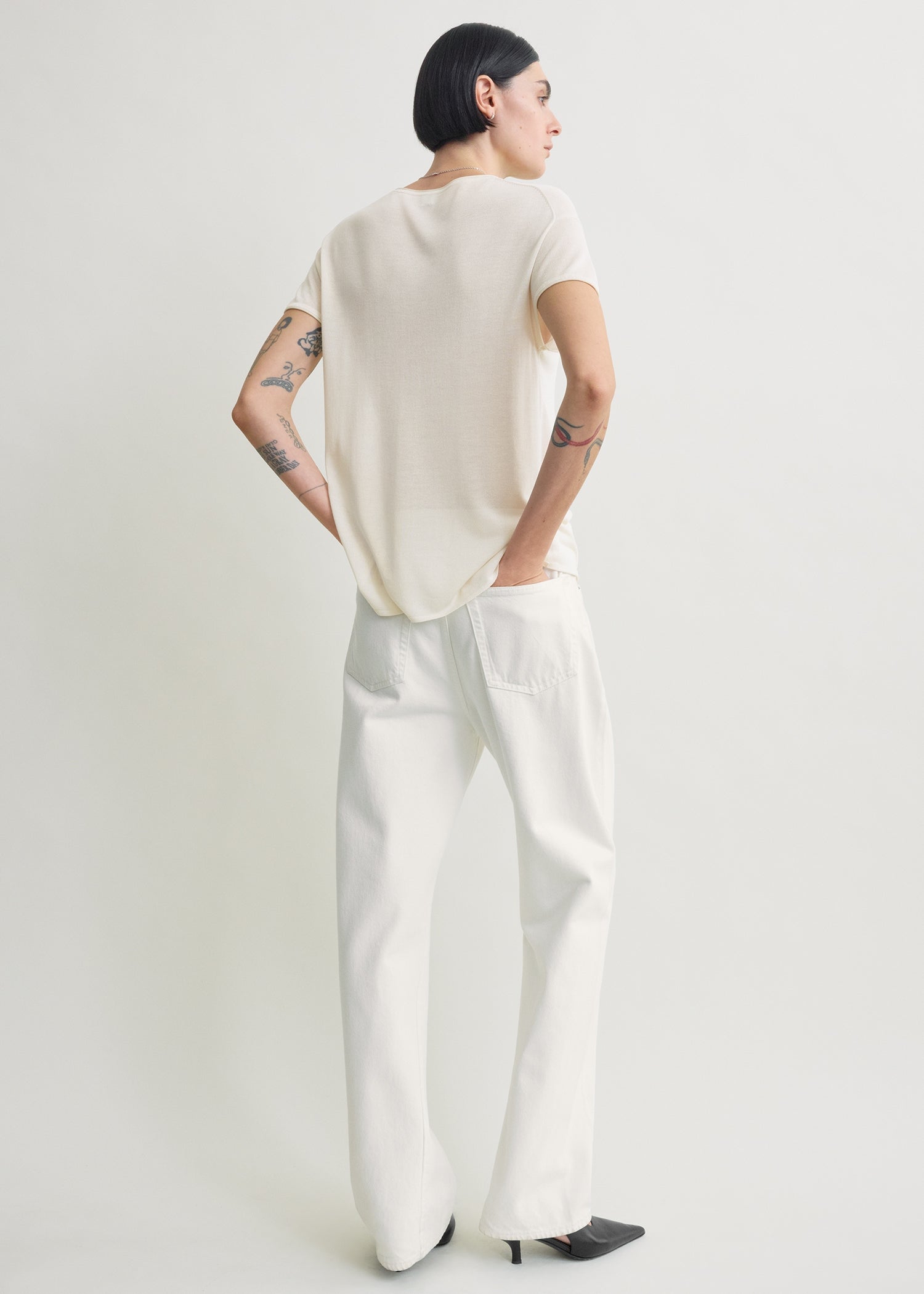 Silk tee ecru