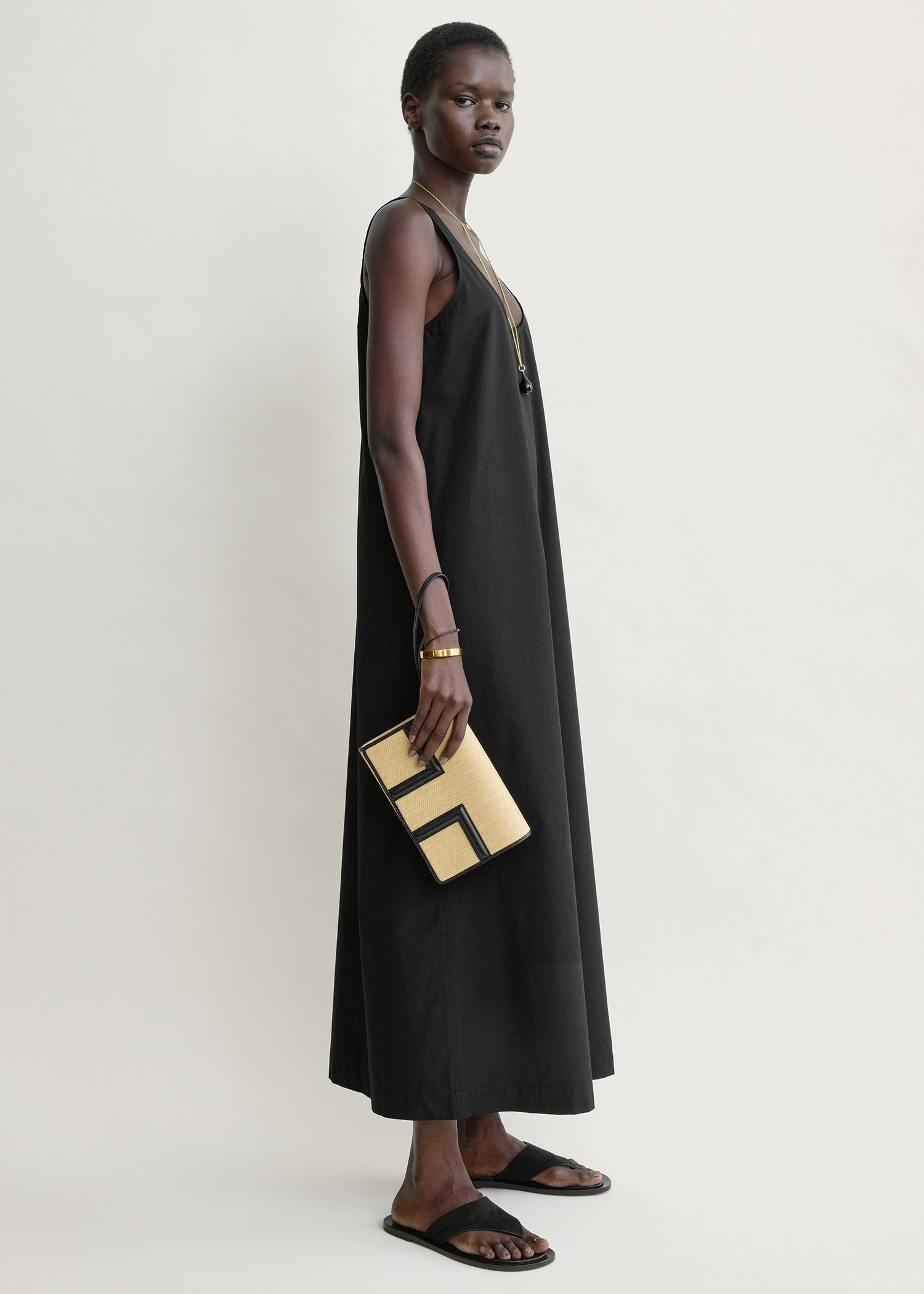 T-flap woven envelope natural/black
