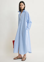 Striped shirtdress pale blue/red