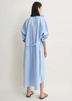 Striped shirtdress pale blue/red