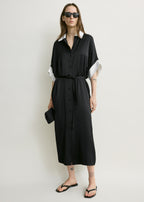 Satin shirtdress black