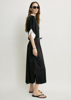 Satin shirtdress black