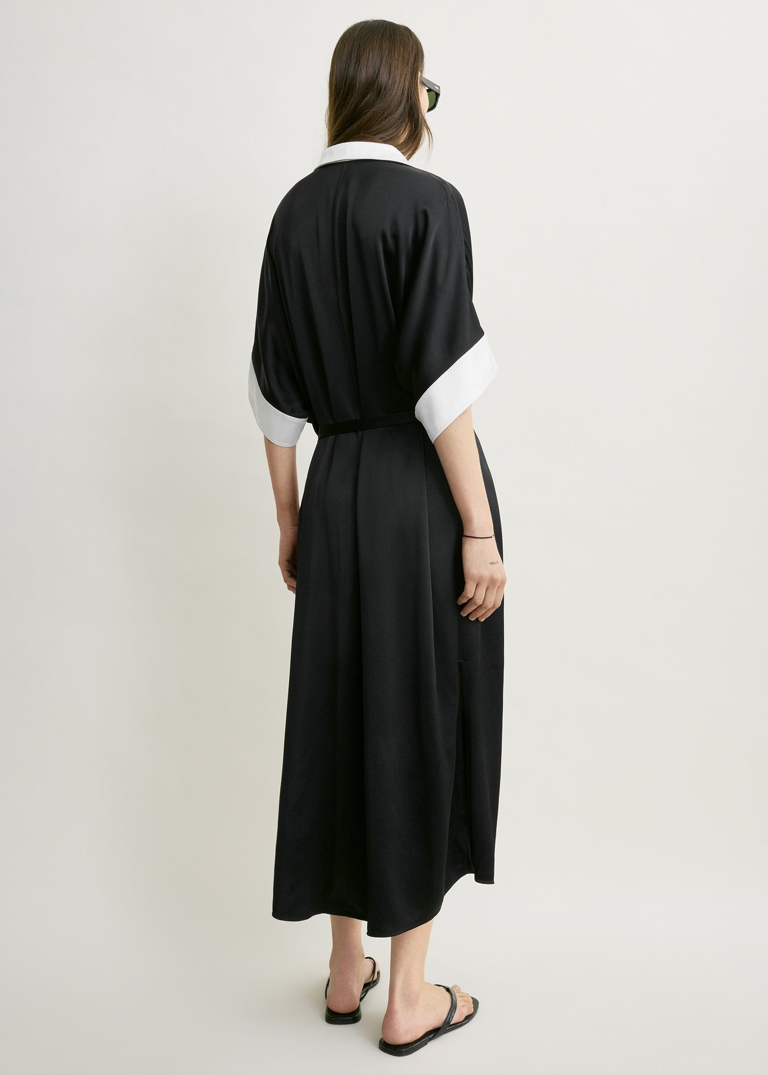 Satin shirtdress black
