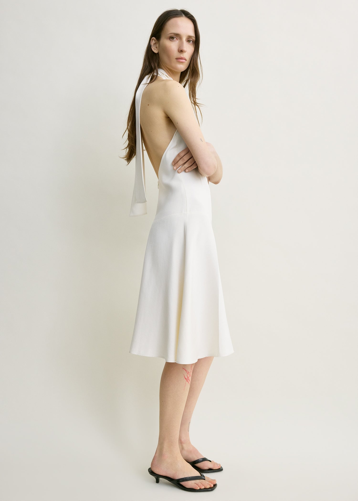 Twist halter dress ecru – TOTEME