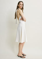 Twist halter dress ecru