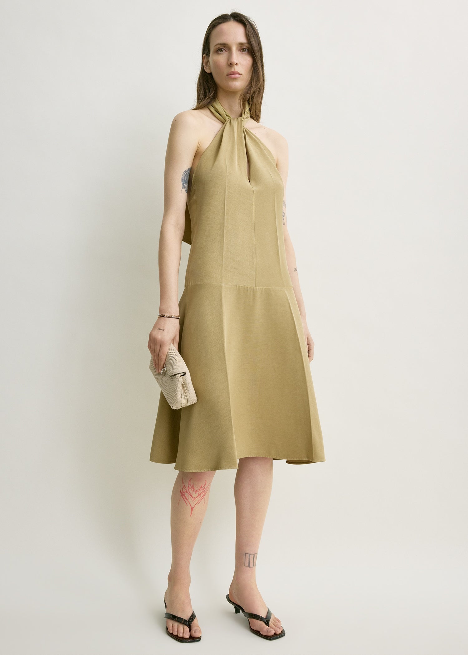 Twist halter dress cumin