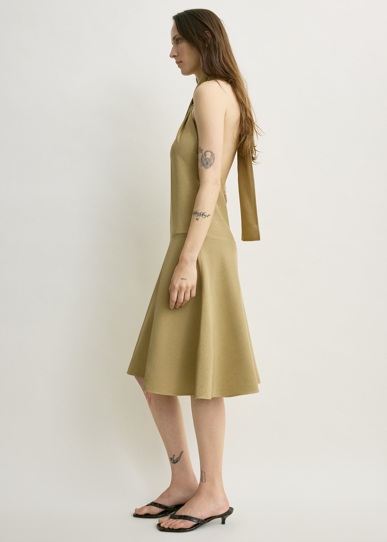 Twist halter dress cumin