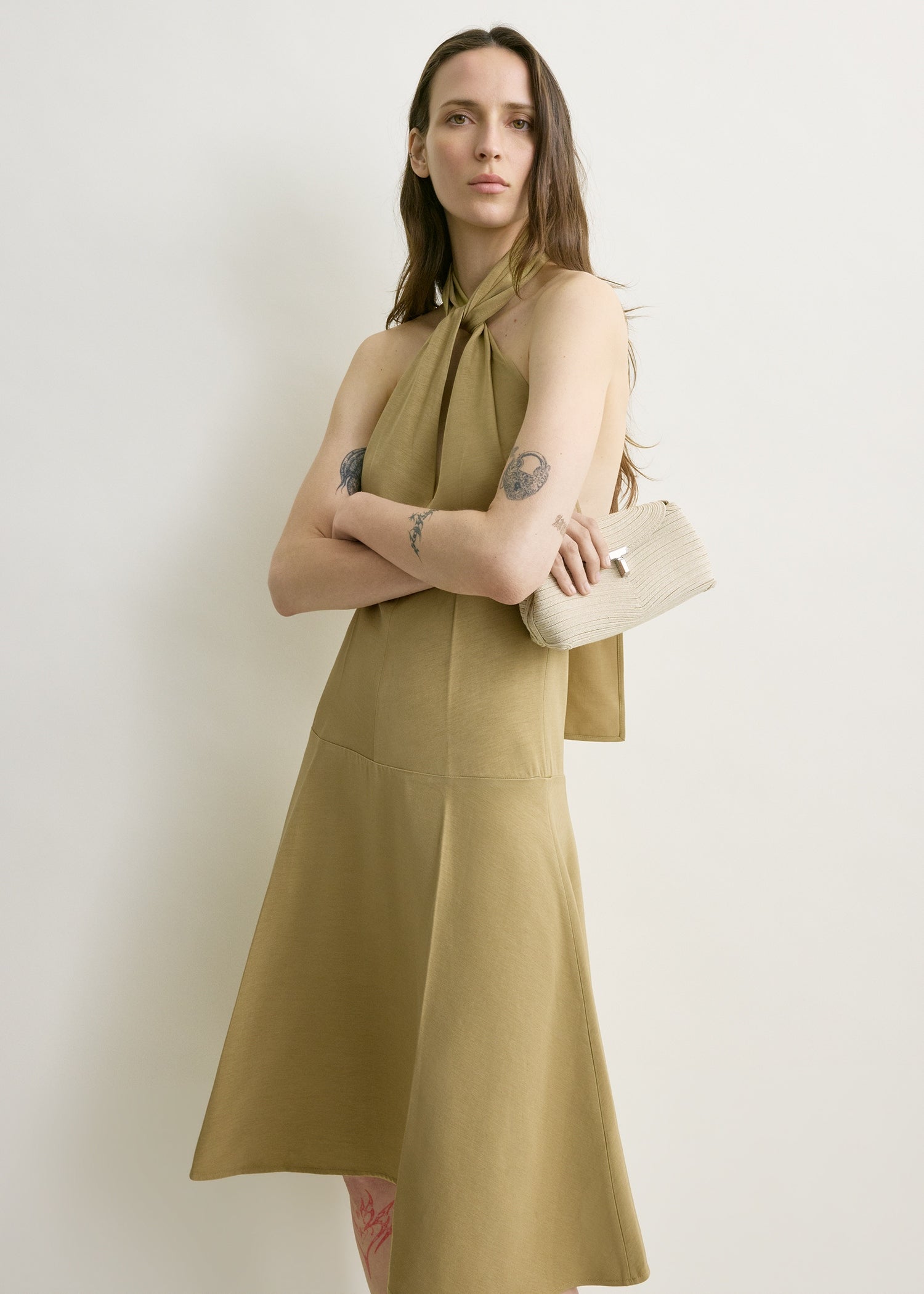 Twist halter dress cumin