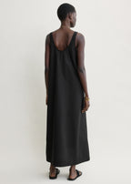 Scoop poplin dress black