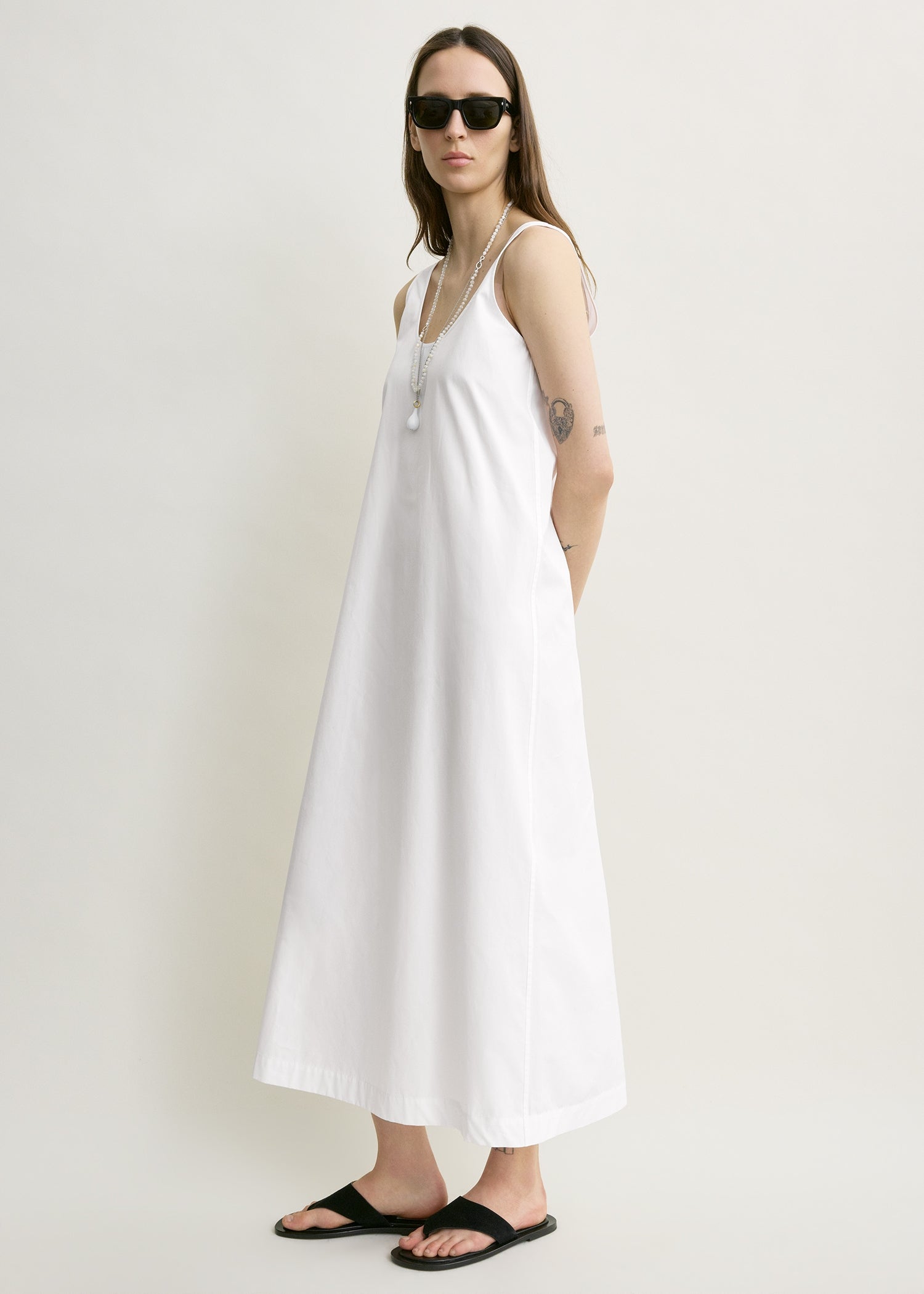 Scoop poplin dress white – TOTEME