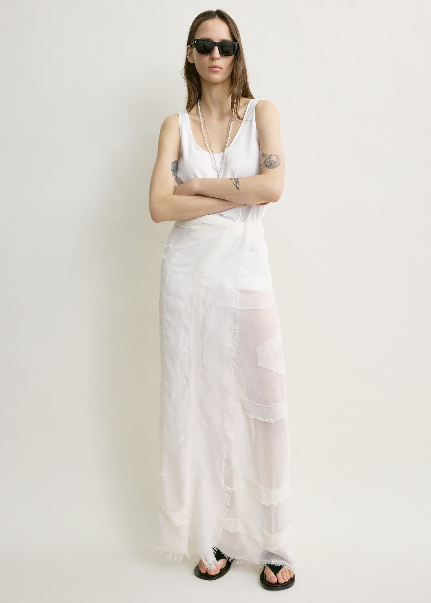 Fil coupé monogram sarong off-white