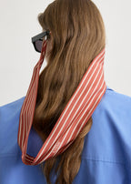 Striped sunglasses scarf red/ecru
