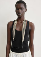 Striped sunglasses scarf ecru/black