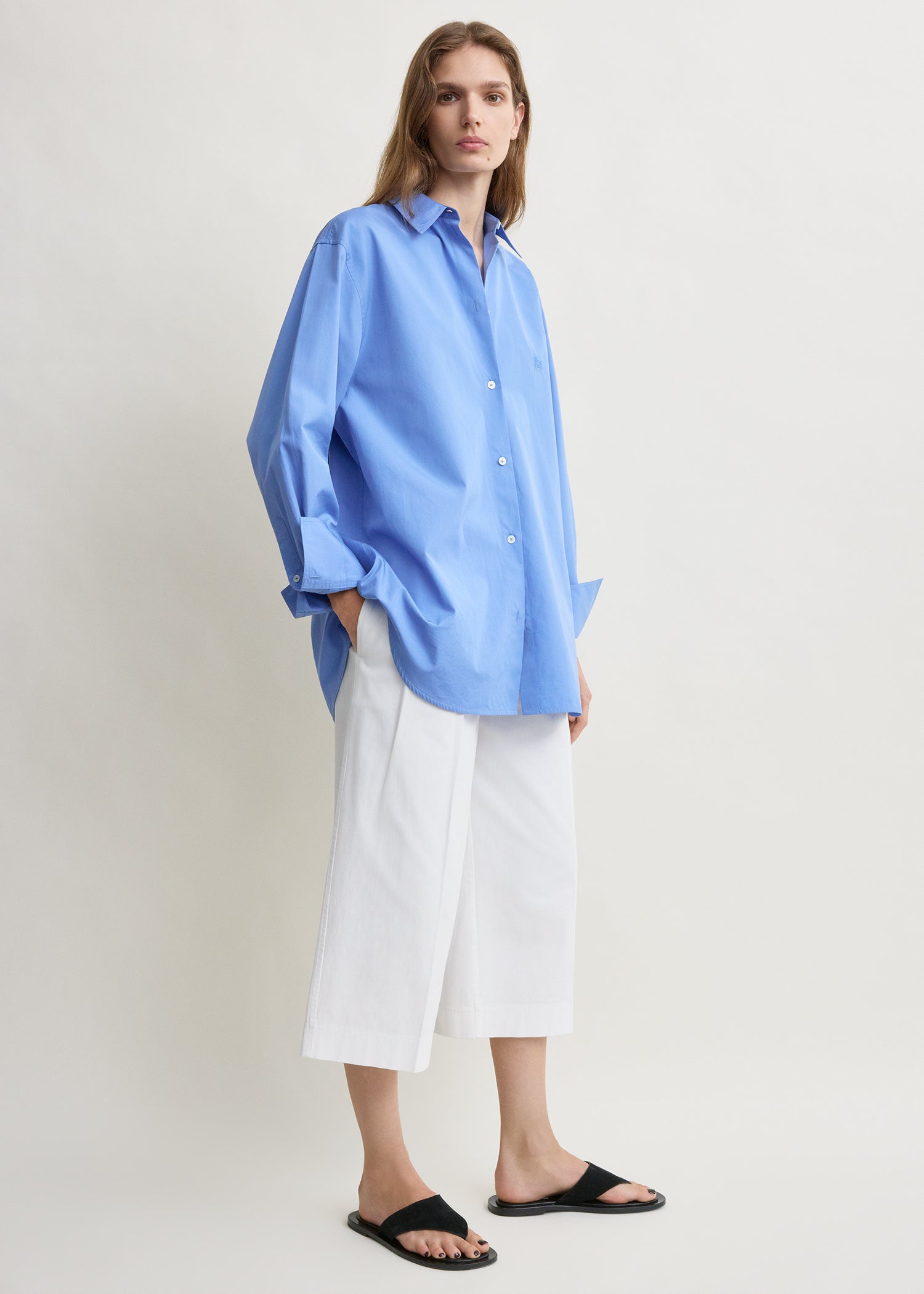 Cotton summer shirt cornflower petite