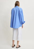 Cotton summer shirt cornflower