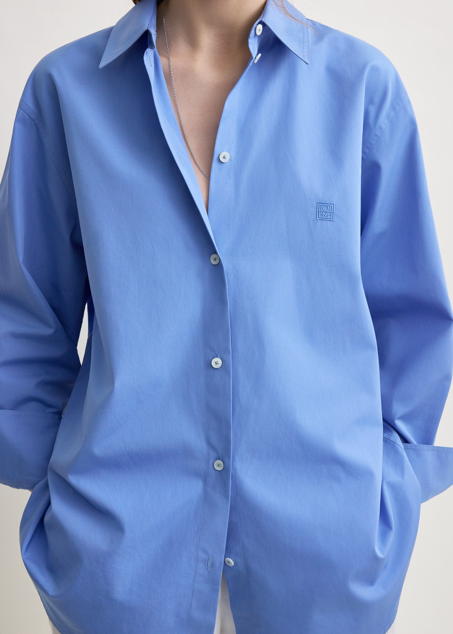 Cotton summer shirt cornflower petite