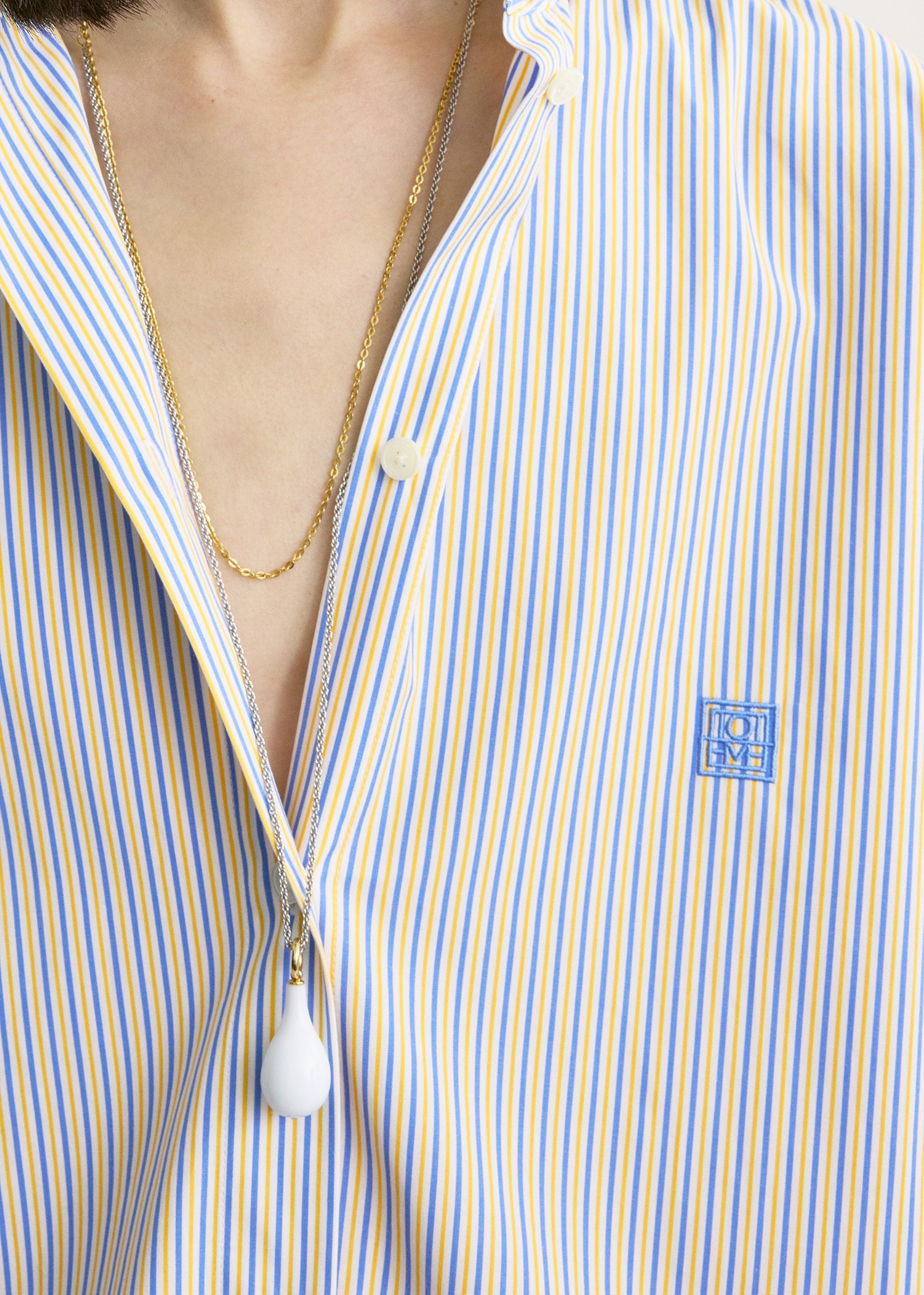 Striped summer shirt blue/yellow