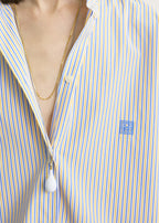 Striped summer shirt blue/yellow petite