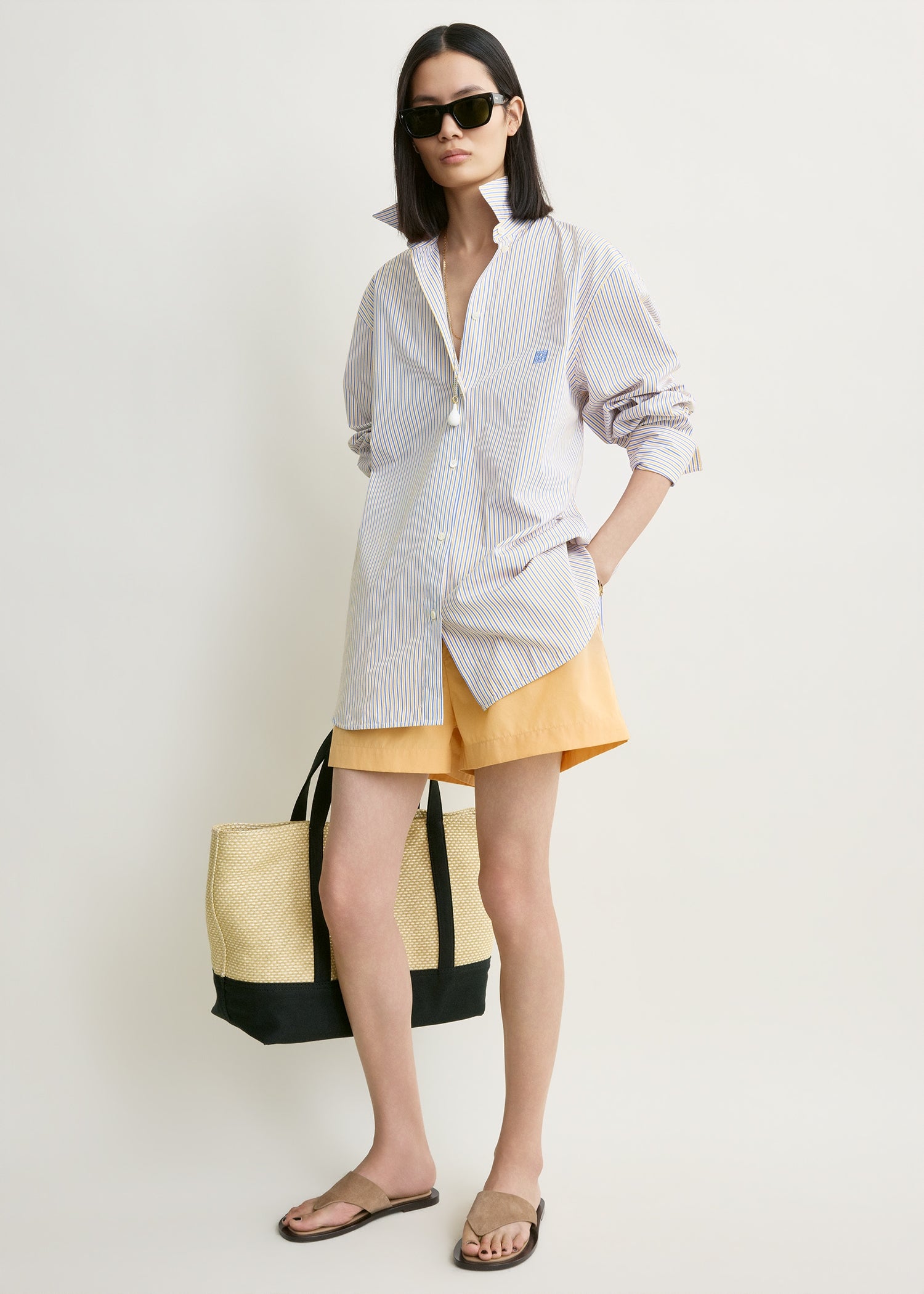 Striped summer shirt blue/yellow