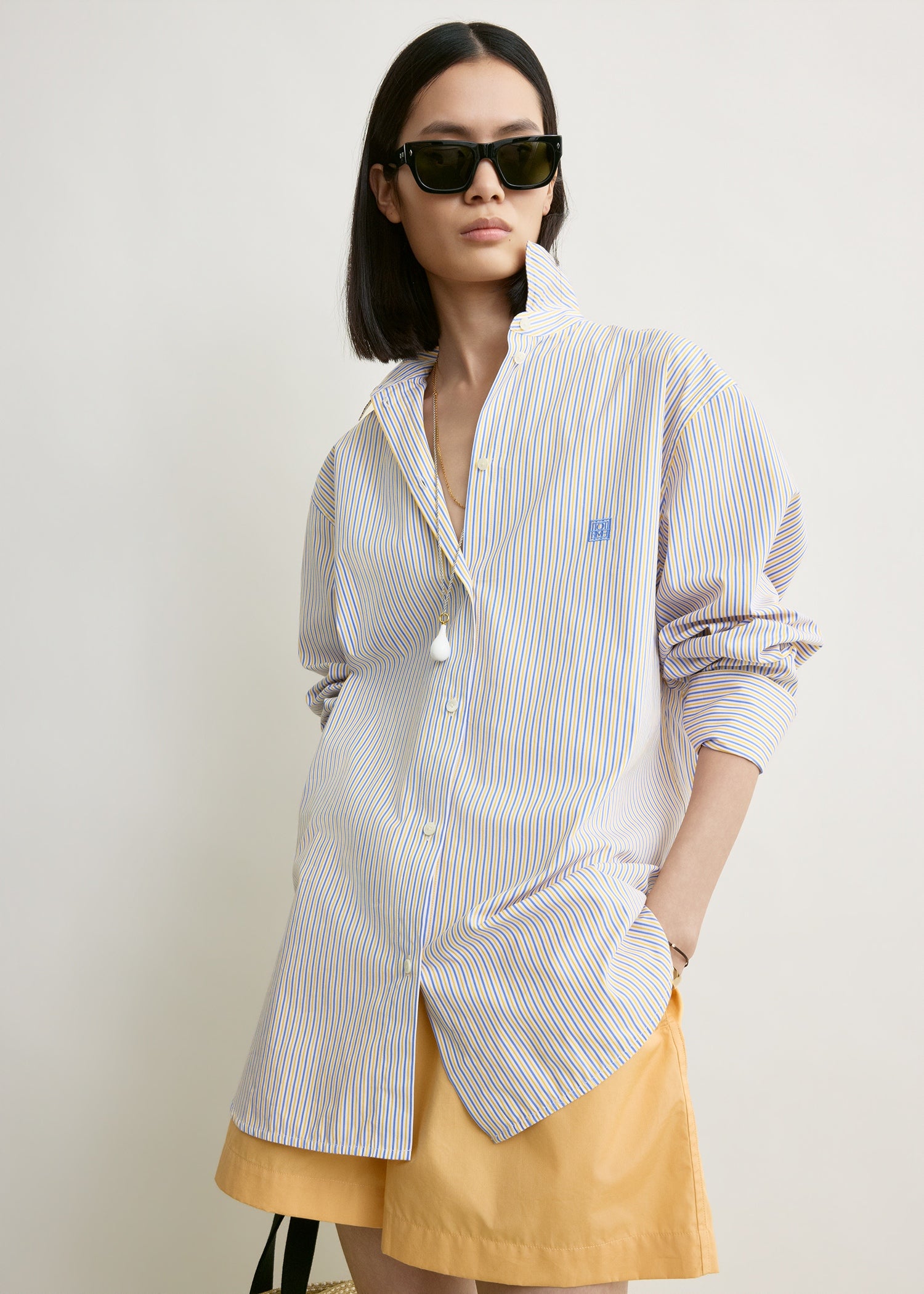 Striped summer shirt blue/yellow